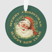 Circle Text Retro Santa Personalisiert Ornament (Vorderseite)