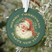 Circle Text Retro Santa Personalisiert Ornament