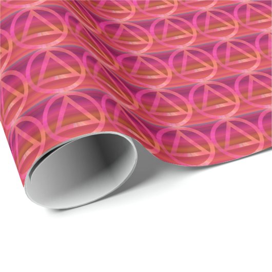 Circle Triangle Recovery Sobriety Wrapping Paper Geschenkpapier (Rolleneckpunkt)
