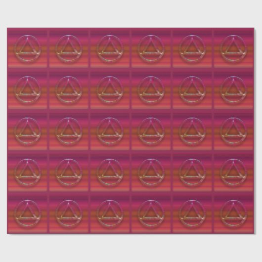 Circle Triangle Recovery Sobriety Wrapping Paper Geschenkpapier (Flach)