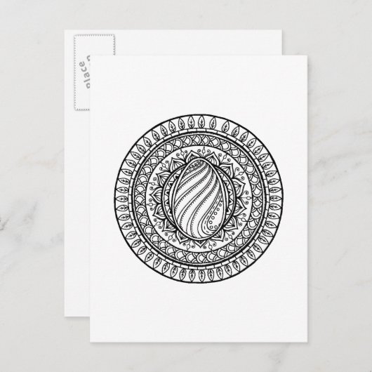 Circle Tribal Doodle Postkarte (Vorne/Hinten)
