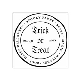 Circle Trick oder Treat Halloween Vintag Gummistempel