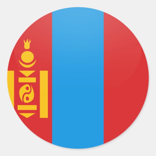 Circle über die Qualitätsflagge der Mongolei Runder Aufkleber (Vorderseite)