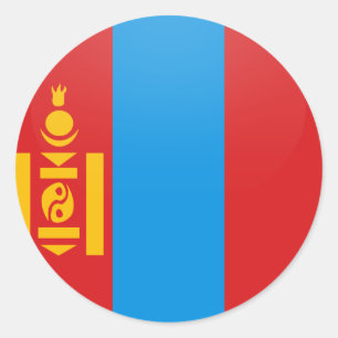 Circle über die Qualitätsflagge der Mongolei Runder Aufkleber