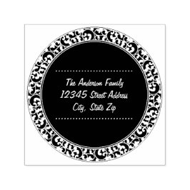 Circle Vintag Black Design - Address-Briefmarke Permastempel