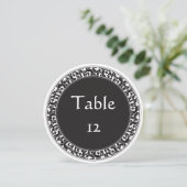 Circle Vintag Black Design - Tischnummern (Stehend Vorderseite)