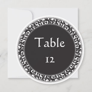 Circle Vintag Black Design - Tischnummern