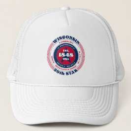 Circle Wisconsin Staat Patriotic Trucker Hat Truckerkappe