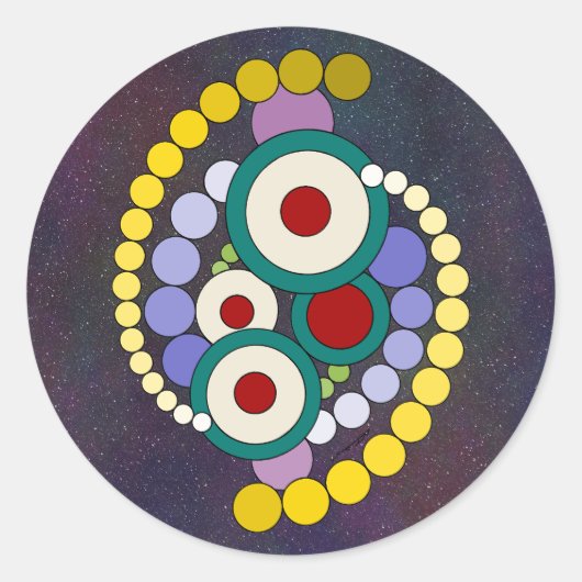 Circles Abstract Artwork Runder Aufkleber (Vorderseite)