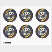 Circles Abstract Artwork Runder Aufkleber (Blatt)