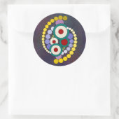 Circles Abstract Artwork Runder Aufkleber (Tasche)