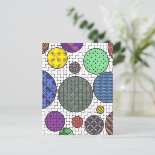 Circles Alight Postcard Postkarte (Stehend Vorderseite)