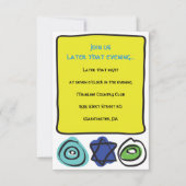 CIRCLES and SQUARES Bar Bat Mitzvah Party Card Einladung (Vorderseite)