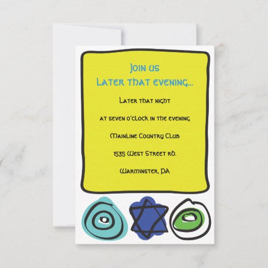 CIRCLES and SQUARES Bar Bat Mitzvah Party Card Einladung (Vorderseite)