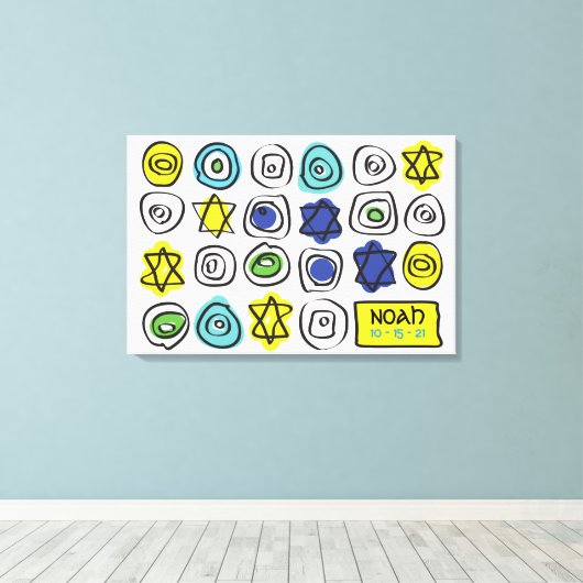 CIRCLES and SQUARES Bar Mitzvah Sign in Board Leinwanddruck (Insitu (Holzboden))