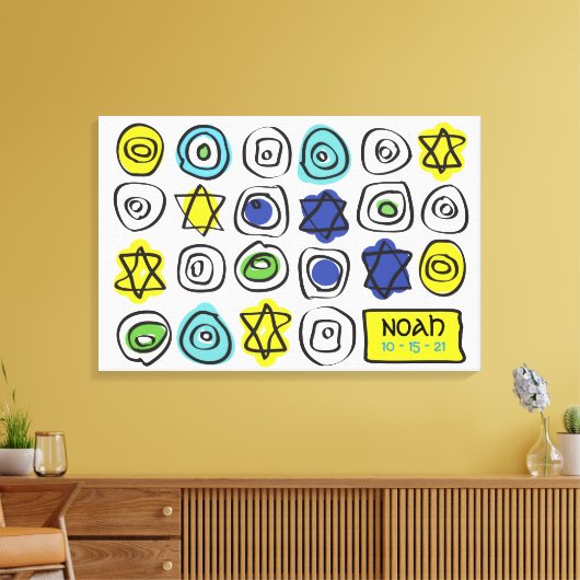CIRCLES and SQUARES Bar Mitzvah Sign in Board Leinwanddruck (Insitu (Wohnzimmer))