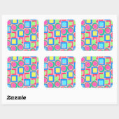 Circles and Squares Quadratischer Aufkleber (Blatt)