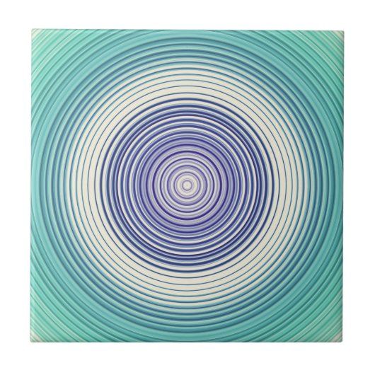 Circles - Aqua Aquamarin Türkis Cyan Blue Fliese (Vorderseite)