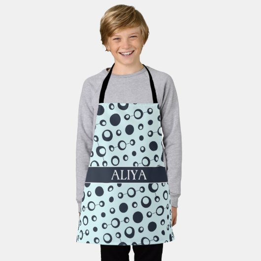 Circles Blue Black Minimal Muster Schürze (Getragen)