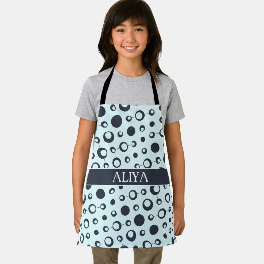 Circles Blue Black Minimal Muster Schürze (Insitu)