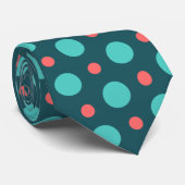 Circles Blue Orange Minimal Muster Krawatte (Gerollt)