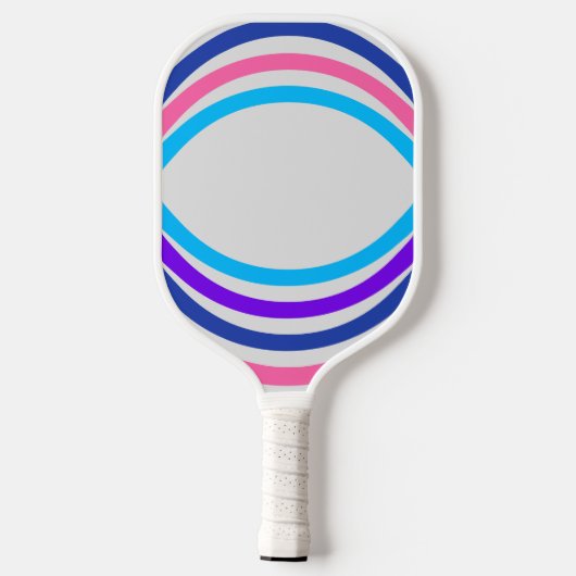 Circles Blue Pink Grey Pickleball Paddle (Rückseite)