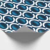 Circles Blue White Minimal Muster Geschenkpapier (Ecke)
