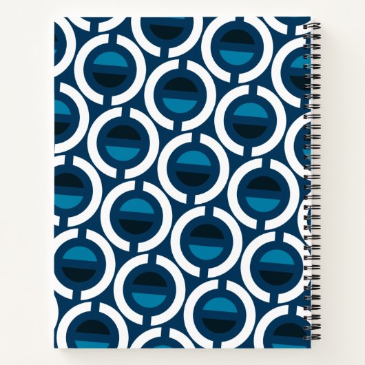 Circles Blue White Minimal Muster Notizblock (Rückseite)