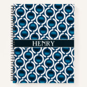 Circles Blue White Minimal Muster Notizblock (Vorderseite)