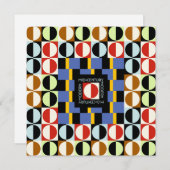 Circles Card Mitte des Jahrhunderts Einladung (Vorne/Hinten)