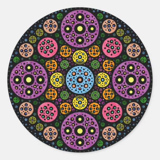 Circles Galore Runder Aufkleber (Vorderseite)