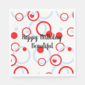 Circles Happy Birthday Beautiful Serviette (Vorderseite)