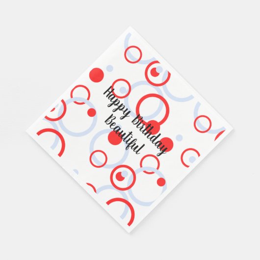 Circles Happy Birthday Beautiful Serviette (Ecke)