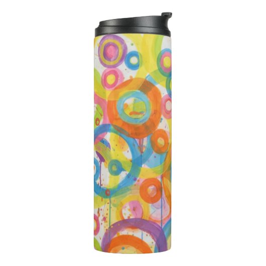 Circles in Motion: A Sip of Joy  Thermosbecher (Nach links gedreht)