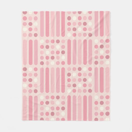 Circles Lines Pink Vanilla Fleecedecke (Vorderseite)