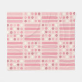 Circles Lines Pink Vanilla Fleecedecke (Vorderseite (Horizontal))