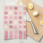 Circles Lines Pink Vanilla Geschirrtuch (Viertel Falte)