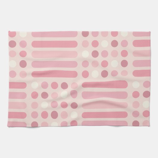 Circles Lines Pink Vanilla Geschirrtuch (Horizontal)