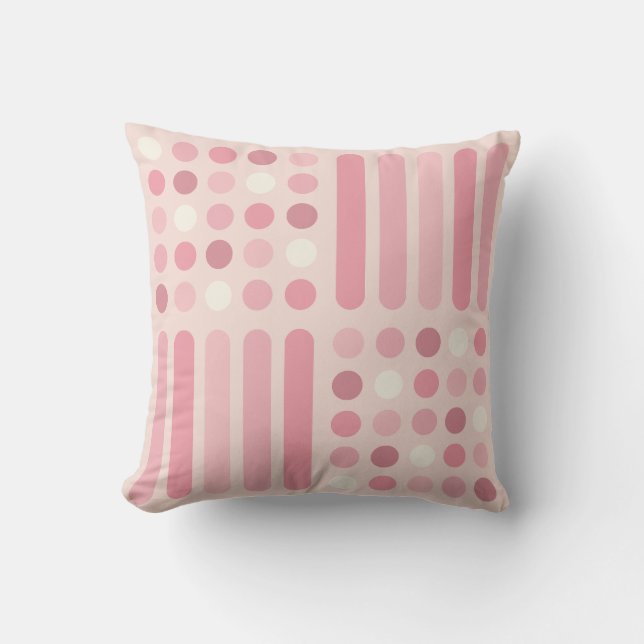 Circles Lines Pink Vanilla Kissen (Vorderseite)