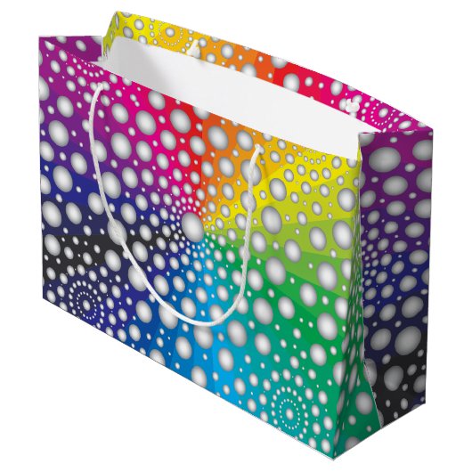 Circles Mandala 2 Große Geschenktüte (Rückseite Schrägansicht)