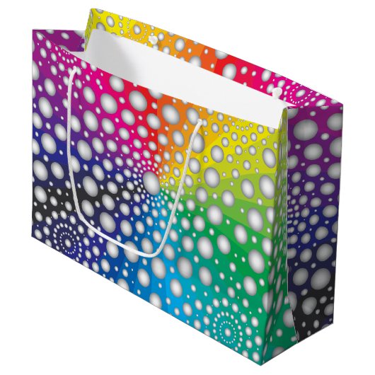 Circles Mandala 2 Große Geschenktüte (Vorderseite Schrägansicht)