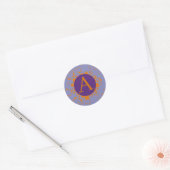 Circles monogram Orange Lila Initialquadrate Runder Aufkleber (Umschlag)