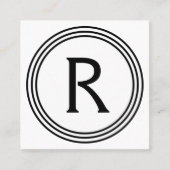 Circles Monogramm Quadratische Visitenkarte (Vorderseite)