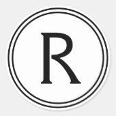 Circles Monogramm Runder Aufkleber (Vorderseite)