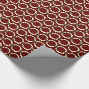 Circles Muster Golden Rings Geometric Design Red Geschenkpapier