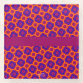 Circles Orange Violet Minimal Muster Glasuntersetzer (Vorderseite)