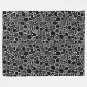Circles Pattern 210819 - White on Black Fleecedecke (Vorderseite (Horizontal))