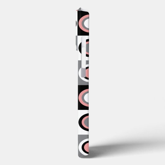 Circles Pattern Girly Pink Schwarz-weiß Grau Case-Mate iPhone Hülle (Rückseite / Links)