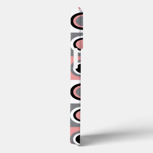 Circles Pattern Girly Pink Schwarz-weiß Grau Case-Mate iPhone Hülle (Rückseite / Rechts)