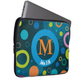 Circles Scripting Monogram Personalisiert BLUE Laptopschutzhülle (Vorne Rechts)